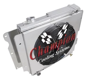 3 Row Champion Radiator, 16" SPAL Thin Fan,Shroud for 1987-2006 Jeep Wrangler YJ - Foto 1 di 7