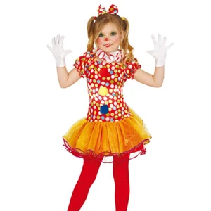 Clown Kinderkostüm 7 - 9 Jahre Mädchen 127 - 132 cm Harlekin Kleid Clownkostüm - Bild 1 von 2