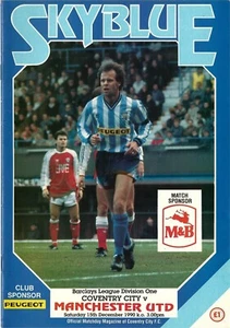 COVENTRY CITY v MANCHESTER UNITED MAN UTD LEAGUE DIVISION 1 1990/91 - Picture 1 of 1
