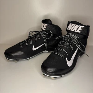 Nike Huarache Pro Mid Metal Baseball Cleats 599235-001 Black & White, Men's 14 - Picture 1 of 5