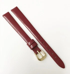 Speidel Genuine Leather Water Resistant Burgundy 10mm Gold Buckle Watch Band - Picture 1 of 5