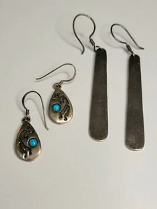 2 Paar Sterling Silber Indianer Ohrringe 12,65 Gramm "Running Bear" - Bild 1 von 17