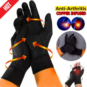 Guanti anti artrite supporto mani sollievo dolore rame compressione dita USA ♡ - Foto 1 di 13