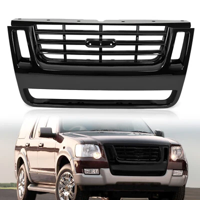 For Ford Explorer Sport Trac 2006-2010 Black Front Radiator Grille Assembly - Image 1 of 4