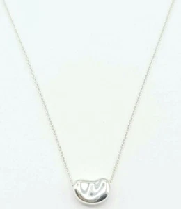 Tiffany Elsa Peretti Sterling Heart Bean Pendant Chain, 18" - Picture 1 of 10
