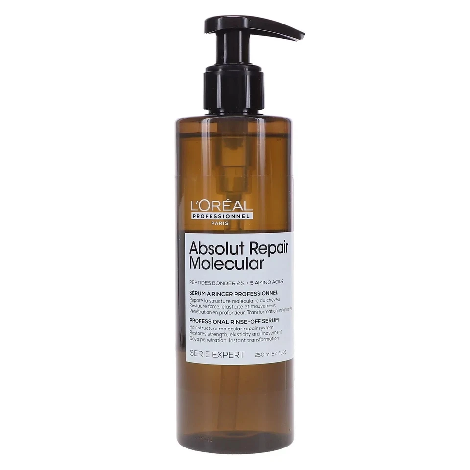 L'OREAL PROFESSIONAL ABSOLUTE REPAIR MOLECULAR RINSE-OFF SERUM 8.5 OZ NEW - Image 1 of 1