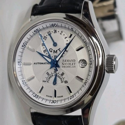 Armand Nicolet Hunter автоматический запас хода по Гринвичу 38 мм 9043A - Изображение 1 из 4