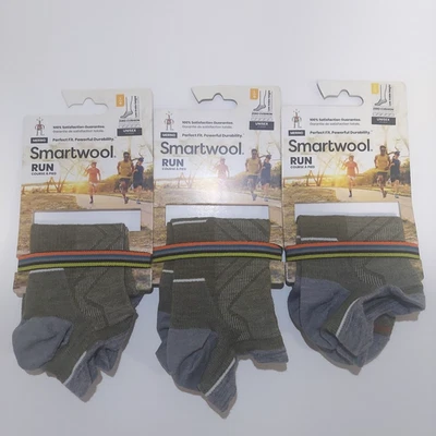 3 Pairs Adults Unisex SMARTWOOL Run Socks Size L - Run Zero Cushion Low Ankle - Image 1 of 4