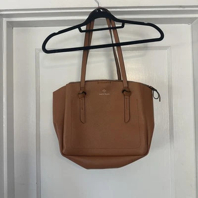 Bolso de Mano Nanette Lepore Marrón Coñac Guijarro Imitación Cuero Cremallera Superior Cartera Grande Foto 1 de 4