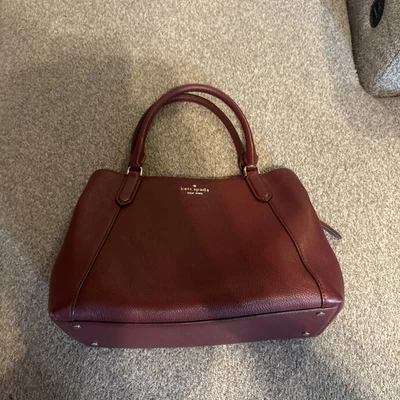 Kate Spade New York Double Handle or Purse S388 Burgundy EUC #23076Missing Strap - Image 1 of 4