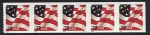 Scott 3632A- MNH (S/A) Plate Coil Strip of 5, # S1111- 37c Flag, 2003- mint PNC5 - Picture 1 of 1