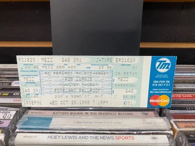 Rob Zombie Monster Magnet Roseland Ballroom NYC Oct 28, 1998 Ticket [Unused, VG] - Image 1 of 2