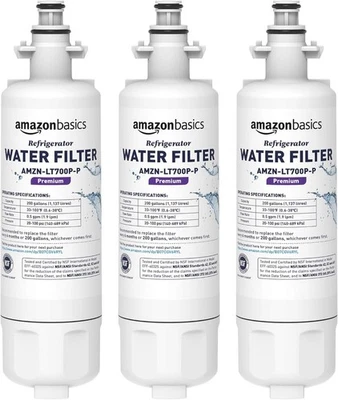 3 Pack Replacement LG LT700P Refrigerator Water Filter, Premium Filtration - Image 1 of 4