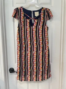 ModCloth Small Multicolor Braided Rope Striped Shared Sentiment Shift Dress - Picture 1 of 11