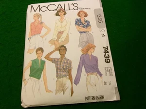 McCalls sewing pattern women's blouse shirt size 14 #7439 uncut - Bild 1 von 2