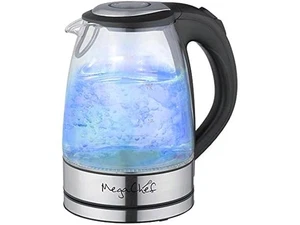 Megachef Stainless Steel Light Up Tea Kettle, 1.7L, Clear Glass 1.8 Quarts - Picture 1 of 3
