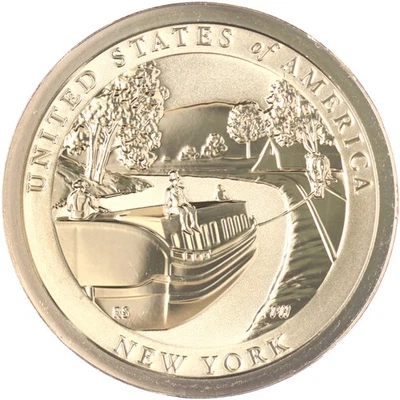 2021 S Innovation New York Erie Canal Dollar Reverse Proof See Pics J646 - Image 1 of 3