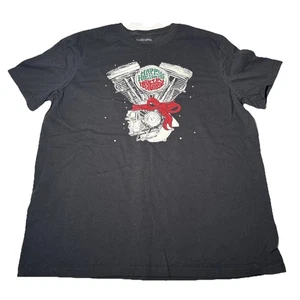 Camisa Harley Davidson Happy Holidays V2 Motor Negra Talla XL Greensboro NC - Imagen 1 de 7