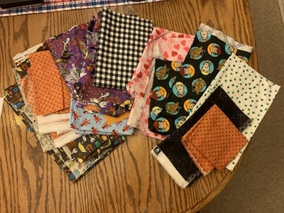 FABRIC SWATCHES lot 2.3 Pounds Various Sizes and Patterns - Image 1 of 4