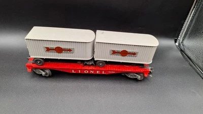 Vintage Lionel 6430 Flatcar w/2 Gray Cooper Jarrett Trailer  - Image 1 of 4