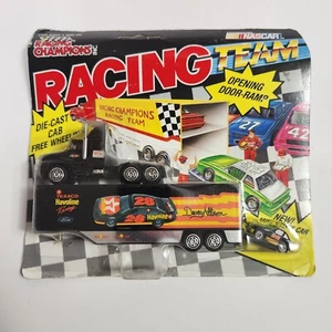 Vintage 1992 Racing Team Transporter #28 Davey Allison con mini auto stock - Foto 1 di 5