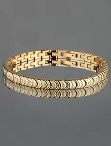 BRACELET FEMME. PLAQUÉ OR. YVES CAMANI. MAILLE AMÉRICAINE. 59,00 € NEUF - Foto 1 di 6