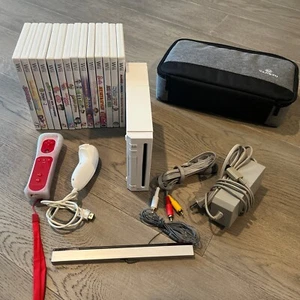 Nintendo Wii White Console Bundle With 14 Games & Controller-Tested - Picture 1 of 9