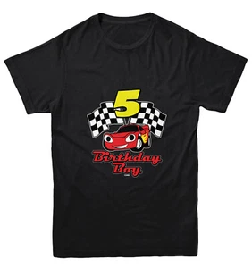 Birthday Boy Car 5 - Five Year Old Checkered Flag Racing Youth T-Shirt - Picture 1 of 20