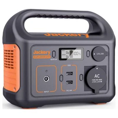 Jackery Explorer 240 v2 Powerstation LiFePO 4 Schwarz, Orange mit Laderegler - Bild 1 von 4