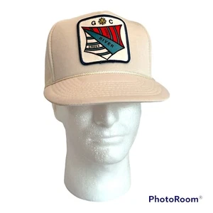 GC Creek River Logo Vintage Truckers Hat White Mesh Snapback Cap - Picture 1 of 7