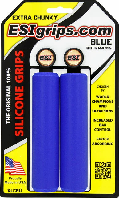ESI Extra Chunky Silicone Grips Blue Mountain XC Hybrid Flat Bar Road Bike - Image 1 of 1