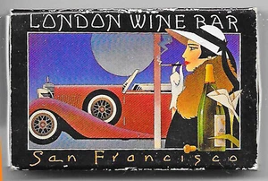 CAJA DE CERILLAS MATCHBOOK LIBRO LONDRES BAR DE VINOS SAN FRANCISCO CA SANSOME ST - Imagen 1 de 2