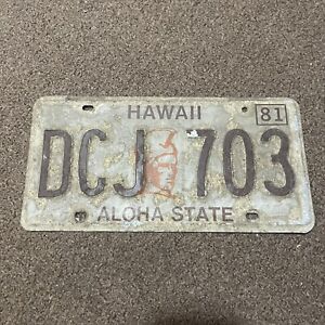 Vintage 1981 HAWAII  Auto License Plate HAWAIIAN ISLANDS