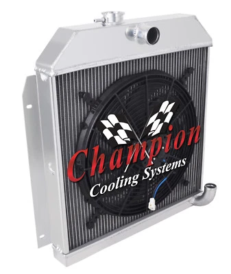 WR Champion 2 Row Radiator W/ 16" Fan for 1949 - 1952 Chrysler Town & Country - Image 1 of 4