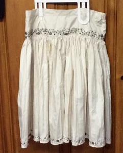 Beautiful Girls Vintage Beaded Embellished Cream Ivory Skirt Modest Knee Length - Picture 1 of 6