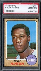 1968 Topps #531 Chuck Hinton PSA 10 Angels Pop 8 - Bild 1 von 2