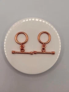 Copper Toggle Clasp Medium Size 8 Sets - Picture 1 of 1