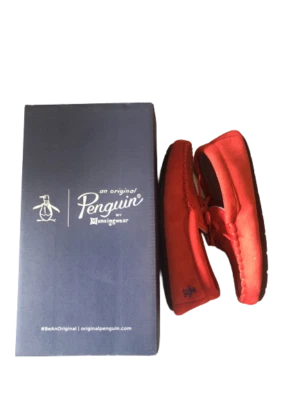 Penguin лодочник мокасины мальчика обуви красный/черный размер 3 без шнуровки - Изображение 1 из 3