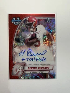 Germie Bernard 2024 Bowman U 1st Red Shimmer automático/5 inscrito #Rolltide Alabama - Imagen 1 de 2