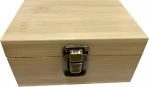 Small Size Wooden Box - Wood Keepsake Box with Hinged Lid and Metal Latch - Memo - Picture 1 of 12