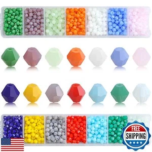 Glass Beads for Jewelry Making, Crystal Bead Craft Kit -1400pcs 4MM Assorted - Picture 1 of 5