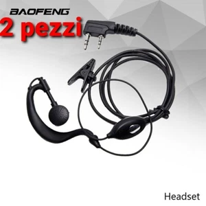 2 pezzi Auricolari microfono cuffie PTT per Baofeng Kenwood, Wouxun, PolMar ecc - Foto 1 di 8