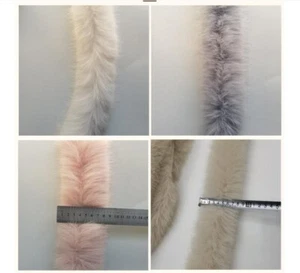 1-10M Faux Rabbit Fur Strips Ribbon Edge Trim Sewing Clothing Cuffs Hat 9cm wide - Picture 1 of 5