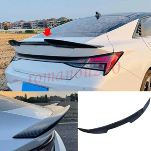 Carbon Fiber Look Rear Tail Trunk Spoiler Wing Lip For Hyundai Elantra 2021-2022 - Imagen 1 de 12