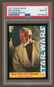 1977 Star Wars WONDER BREAD #2 BEN KENOBI PSA 8 NM-MT "46 Years Old"