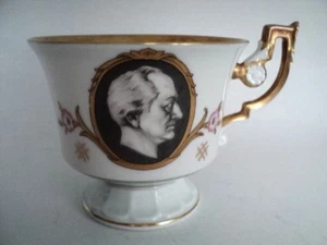 H&C Selb Bavaria Copa de China Johann Wolfgang v. Goeth 1832-1932 decoración de oro - Imagen 1 de 4