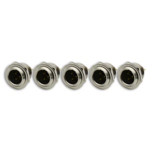 mini xlr male connector plug 3 4 5 pin socket 5lot silver for microphone cable - Picture 1 of 6