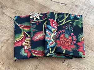 April Cornell Baumwolle schwarz Blumen Servietten 4er Set - Bild 1 von 4