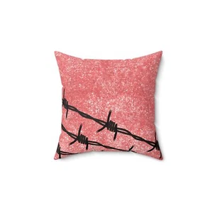 Rosa, weiß gesprenkelt, Stacheldraht Akzent Überwurf Kissen, gemütliche Wohnkultur, tolles Geschenk - Bild 1 von 4