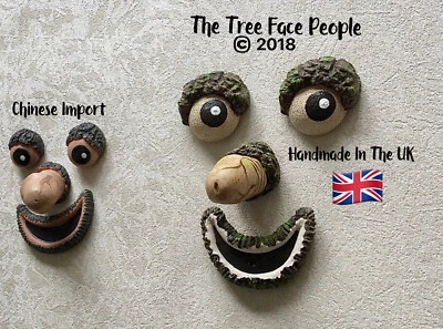 Regalos groseros divertidos, adorno de jardín exterior cara de árbol, caras divertidas Foto 1 de 4